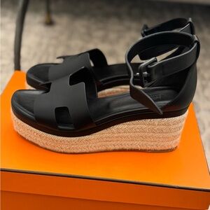 Hermes Black Espadrilles